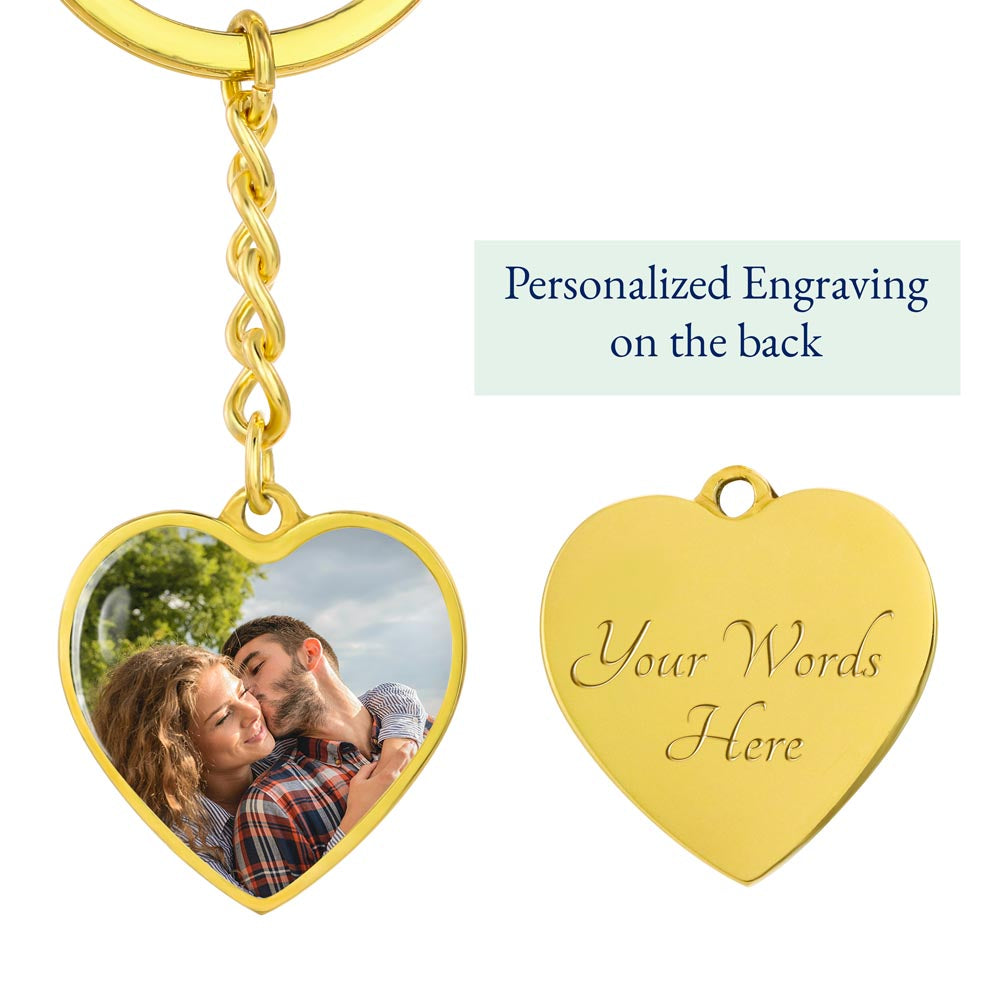 Photo Heart Keychain - Add Your Own Photo
