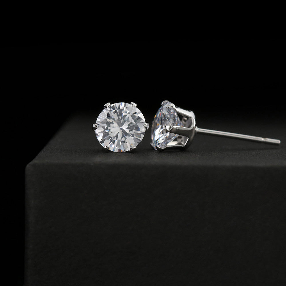 18K Gold Cubic Zirconia Stud Earrings