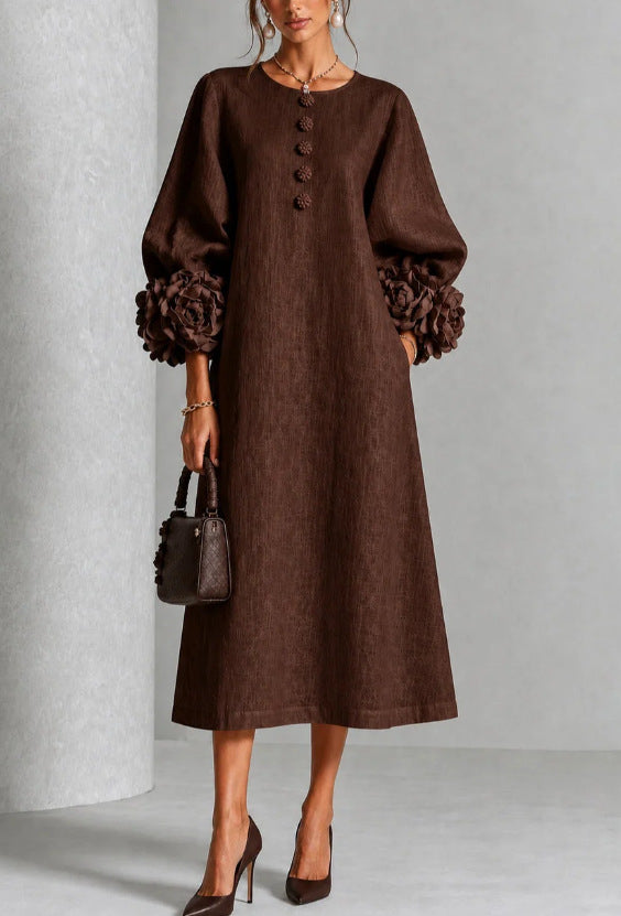Ivy | Rose Sleeve Midi Dress