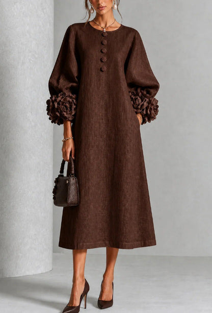 Ivy | Rose Sleeve Midi Dress
