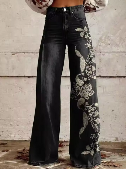 Ecslissi | Floral Wide-Leg Pants