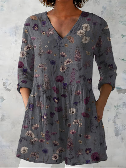Addison | Long Blouse with V-Neck