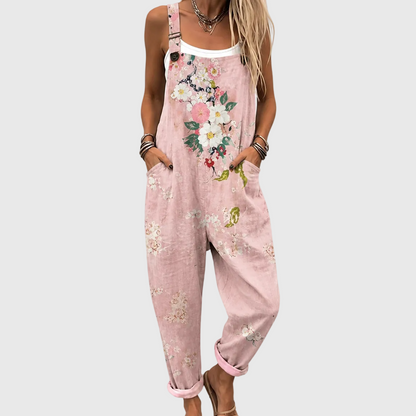 Elowen | Pink Floral Overalls