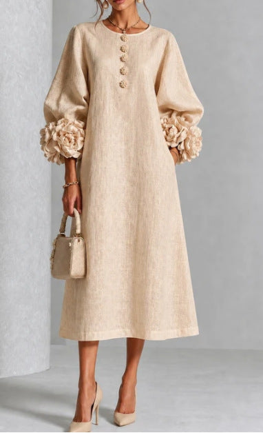 Ivy | Rose Sleeve Midi Dress
