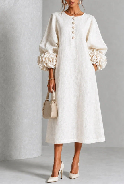 Ivy | Rose Sleeve Midi Dress