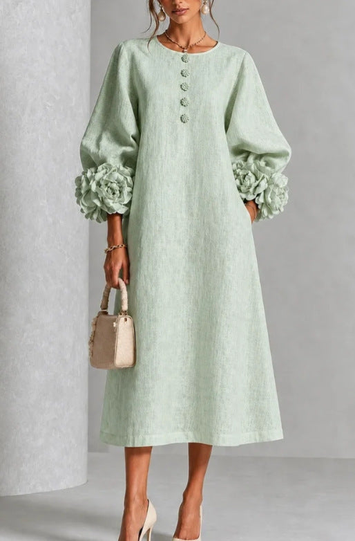Ivy | Rose Sleeve Midi Dress