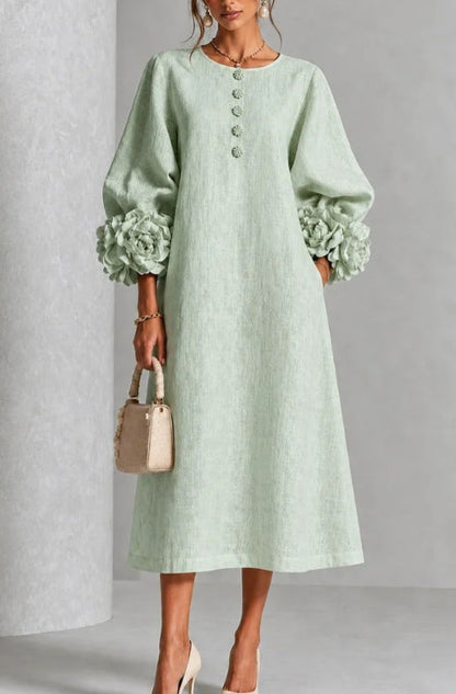 Ivy | Rose Sleeve Midi Dress