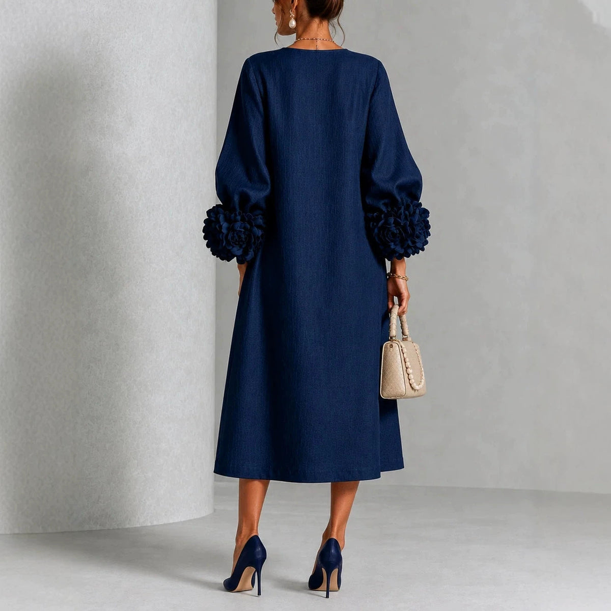 Ivy | Rose Sleeve Midi Dress