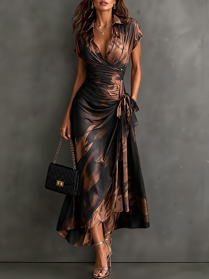 Francesca | Printed Wrap-Style Midi Dress