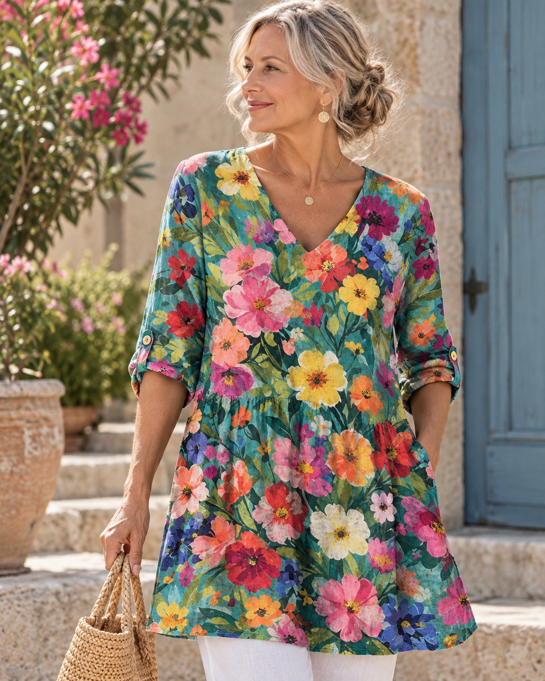 Angel | Long Blouse with V-Neck