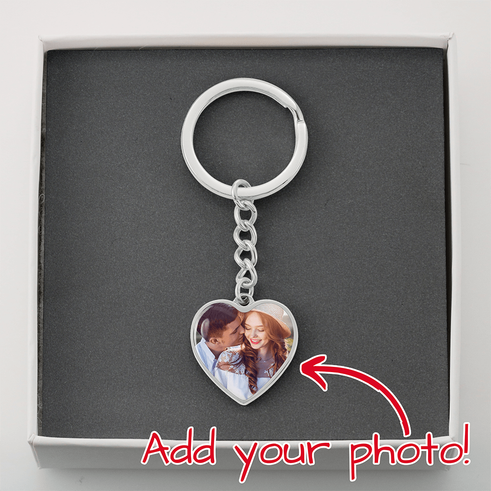 Photo Heart Keychain - Add Your Own Photo