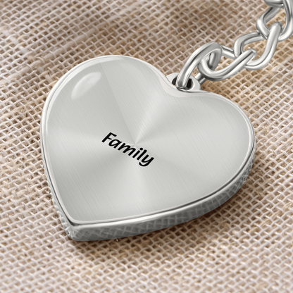 Family Heart Keychain - Engraved Keepsake