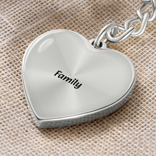 Family Heart Keychain - Engraved Keepsake