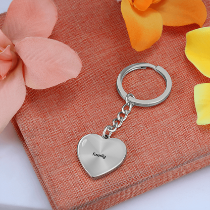 Family Heart Keychain - Engraved Keepsake