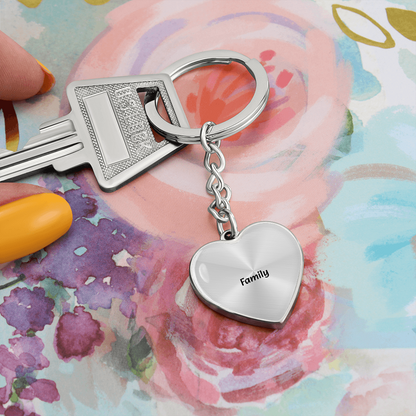 Family Heart Keychain - Engraved Keepsake