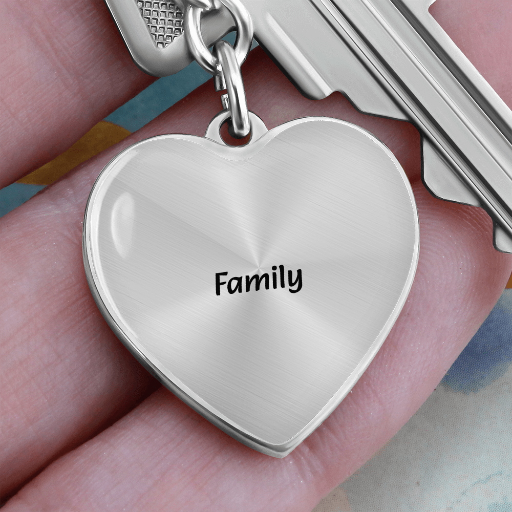 Family Heart Keychain - Engraved Keepsake