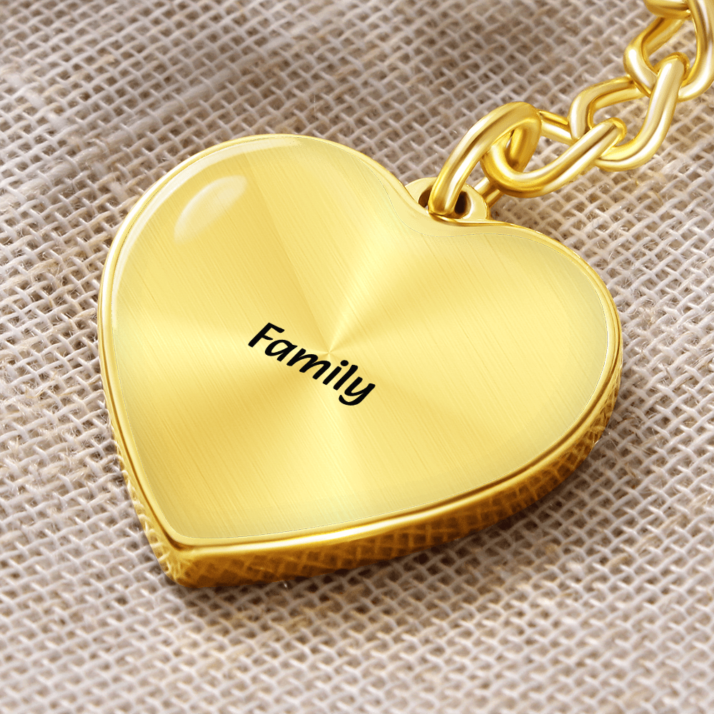 Family Heart Keychain - Engraved Keepsake