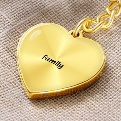 Family Heart Keychain - Engraved Keepsake