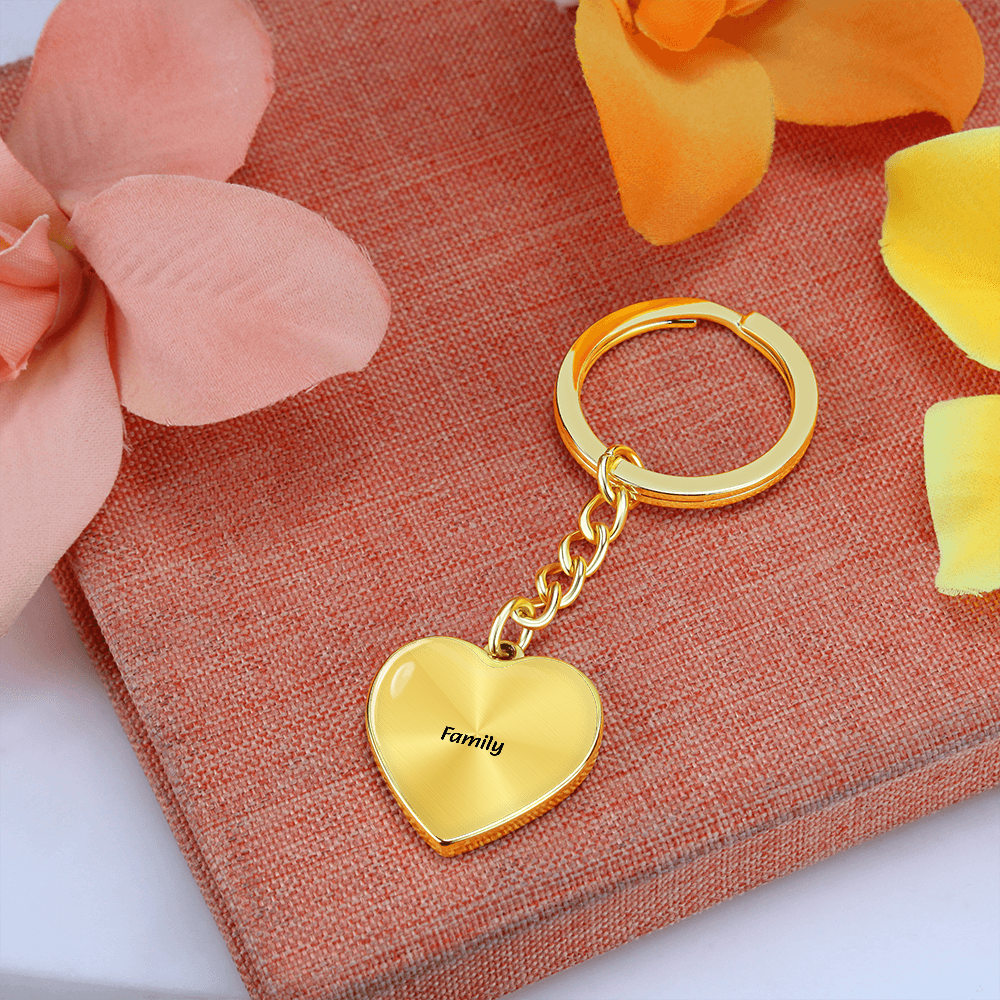 Family Heart Keychain - Engraved Keepsake