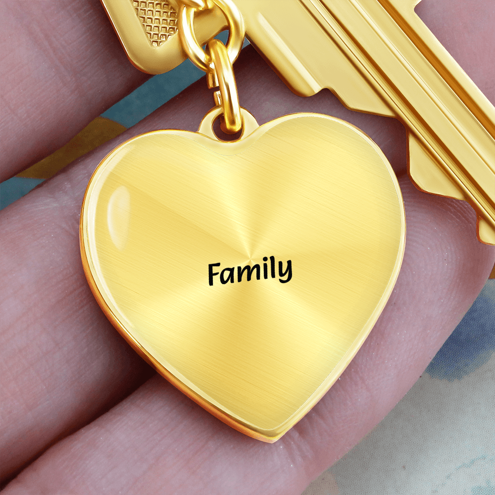 Family Heart Keychain - Engraved Keepsake
