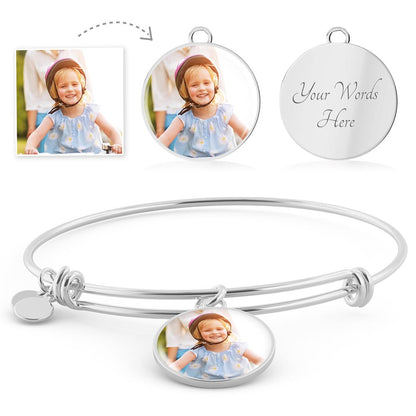 Luxury Circle Bangle - Upload Your Own Photo And Text