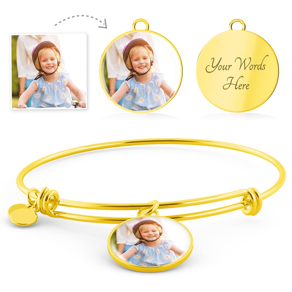 Luxury Circle Bangle - Upload Your Own Photo And Text