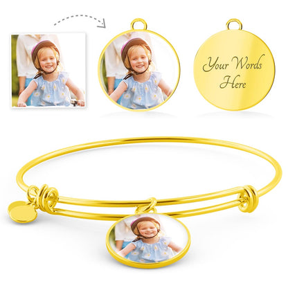 Luxury Circle Bangle - Upload Your Own Photo And Text