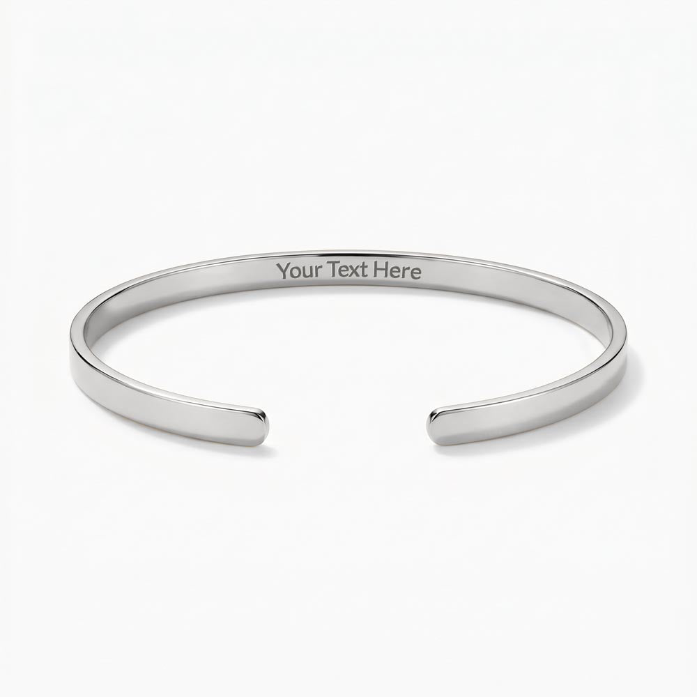 Custom Engraved Cuff Bracelet - Add Your Own Text