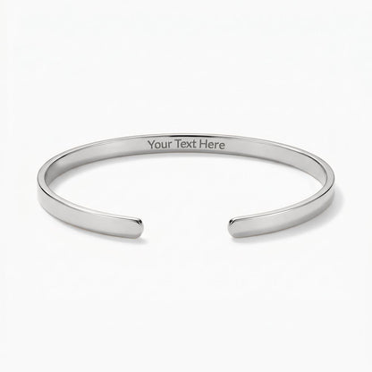 Custom Engraved Cuff Bracelet - Add Your Own Text