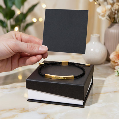 Custom Engraved Bar Bracelet - Add Your Text