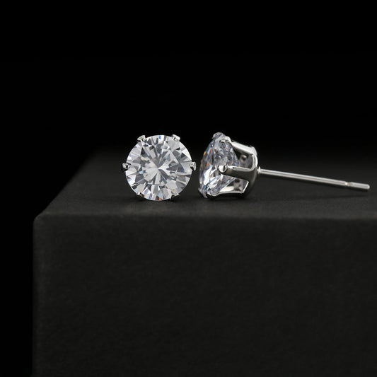 18K Gold Cubic Zirconia Stud Earrings