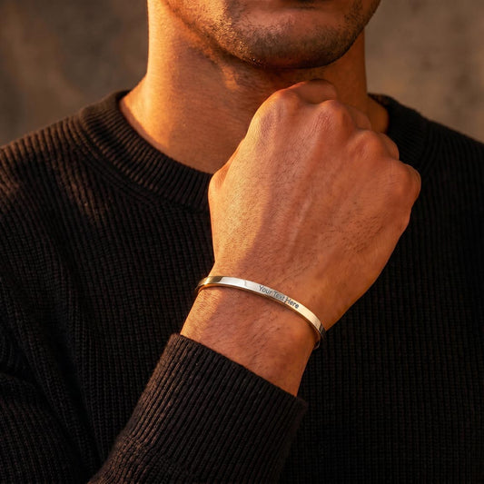 Custom Engraved Cuff Bracelet - Add Your Own Text