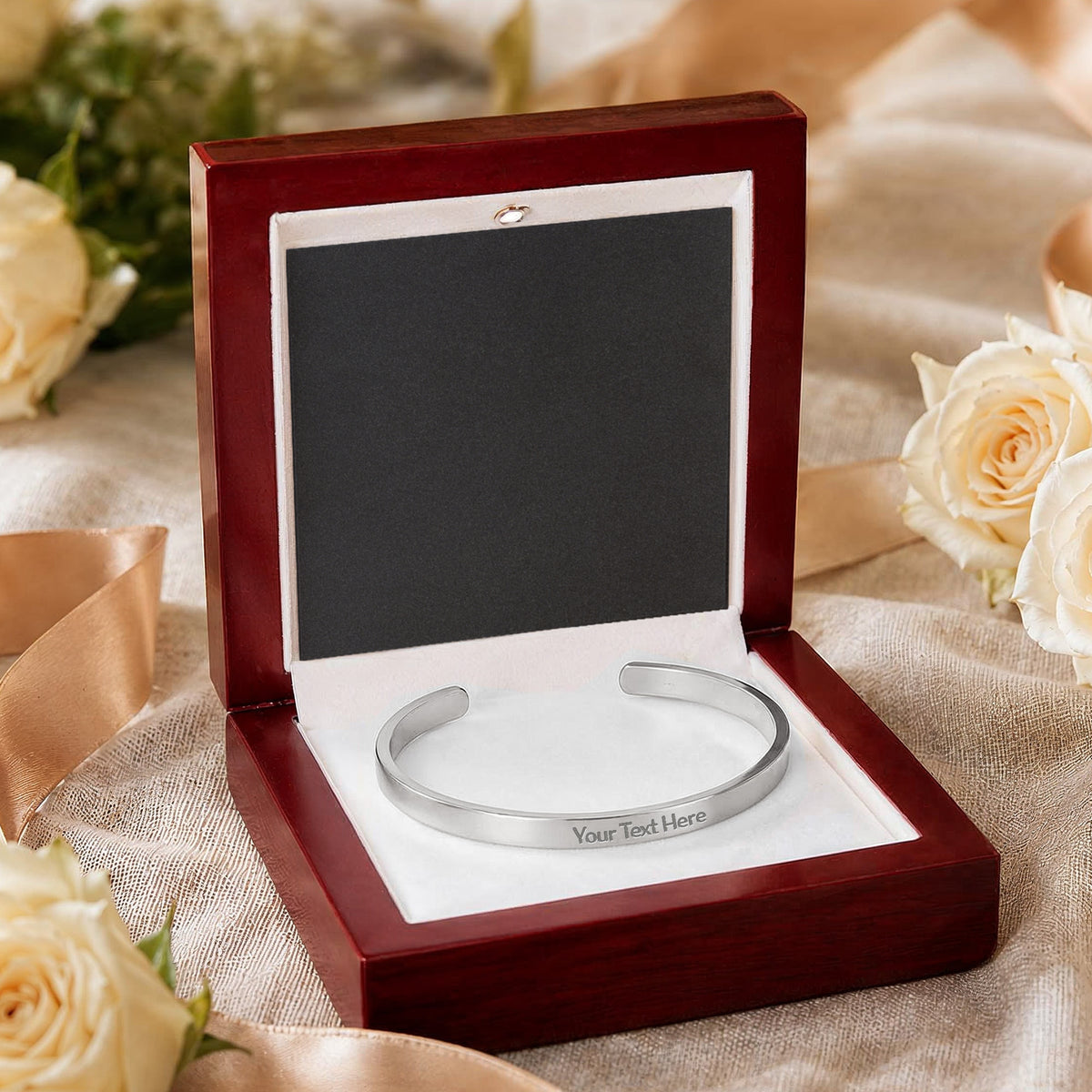 Custom Engraved Cuff Bracelet - Add Your Own Text
