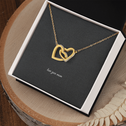 Interlocking Hearts Necklace - Add Your Own Words