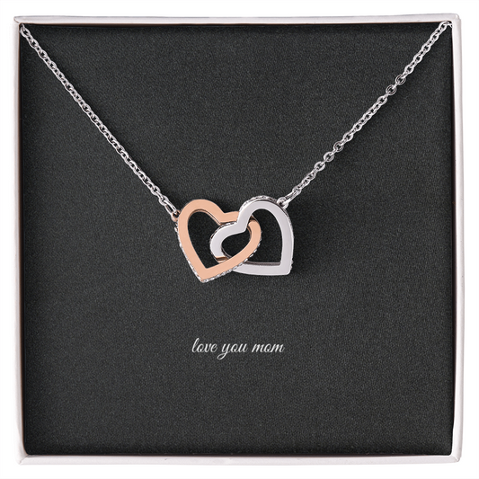 Interlocking Hearts Necklace - Add Your Own Words