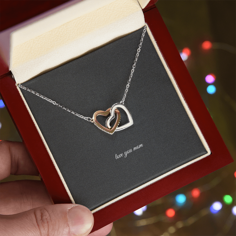 Interlocking Hearts Necklace - Add Your Own Words