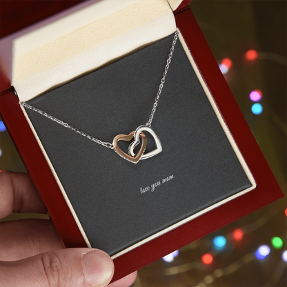 Interlocking Hearts Necklace - Add Your Own Words