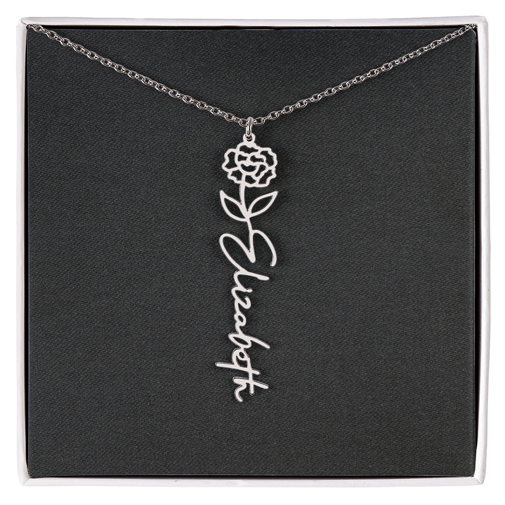 Flower Name Necklace - Add Your Name