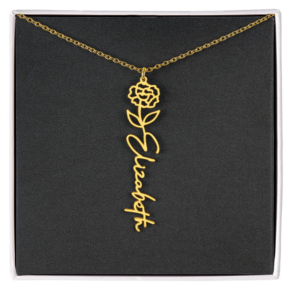Flower Name Necklace - Add Your Name