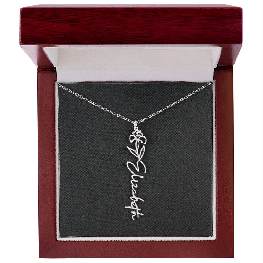 Flower Name Necklace - Add Your Name