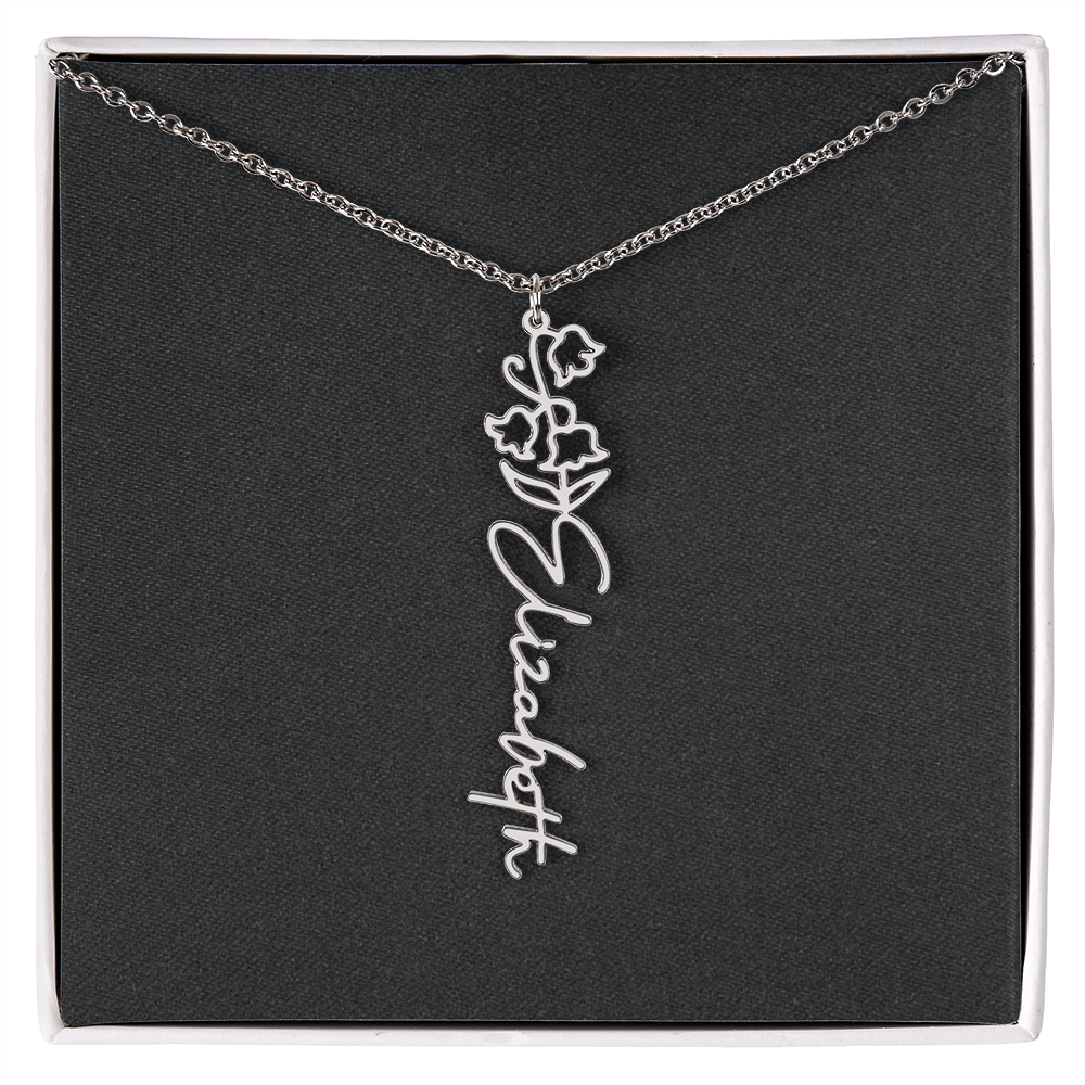 Flower Name Necklace - Add Your Name