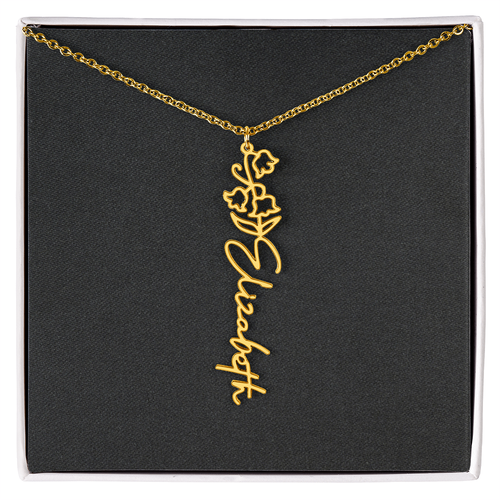Flower Name Necklace - Add Your Name