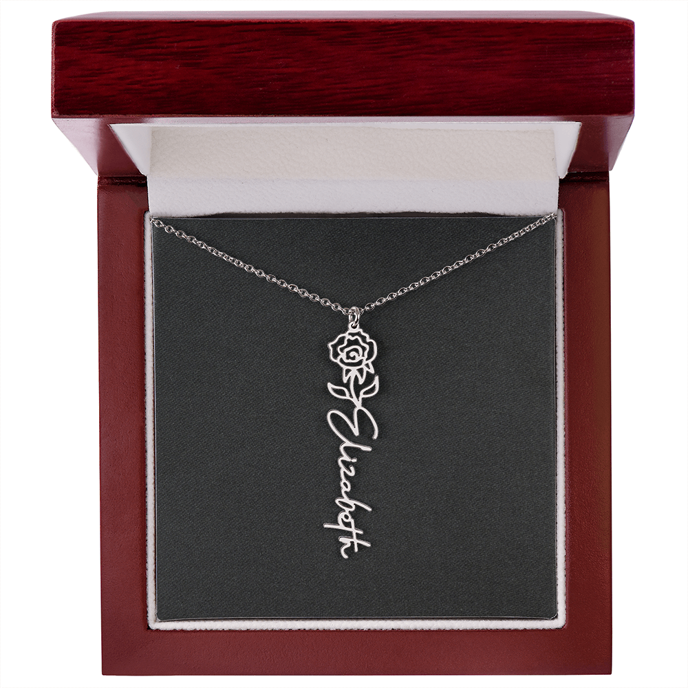 Flower Name Necklace - Add Your Name