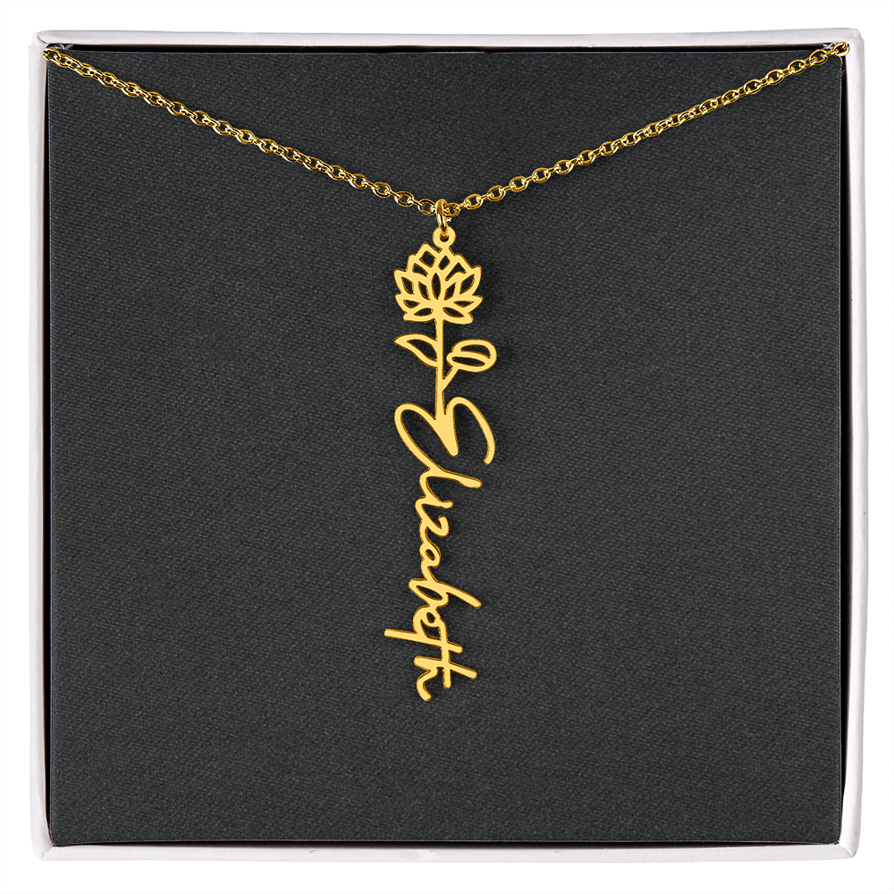 Flower Name Necklace - Add Your Name
