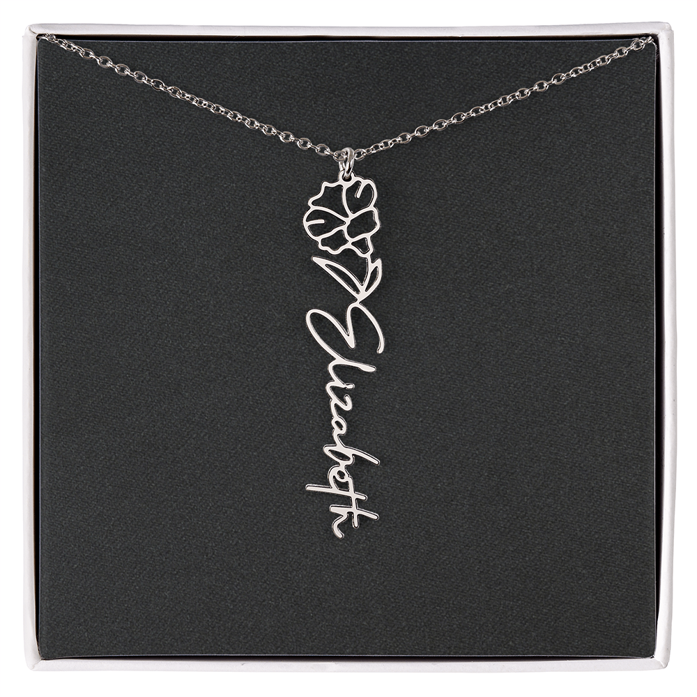 Flower Name Necklace - Add Your Name