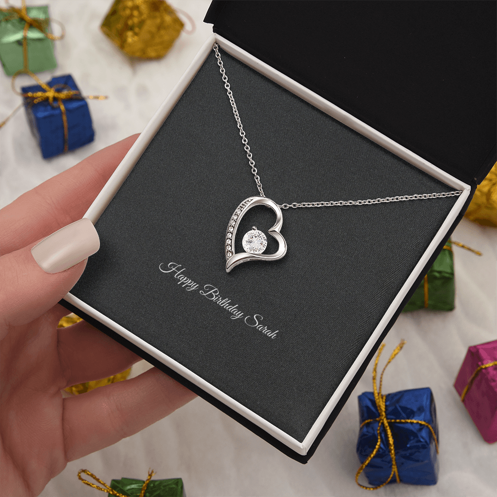 Custom Message Heart Necklace - Add Your Own Words