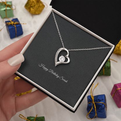 Custom Message Heart Necklace - Add Your Own Words