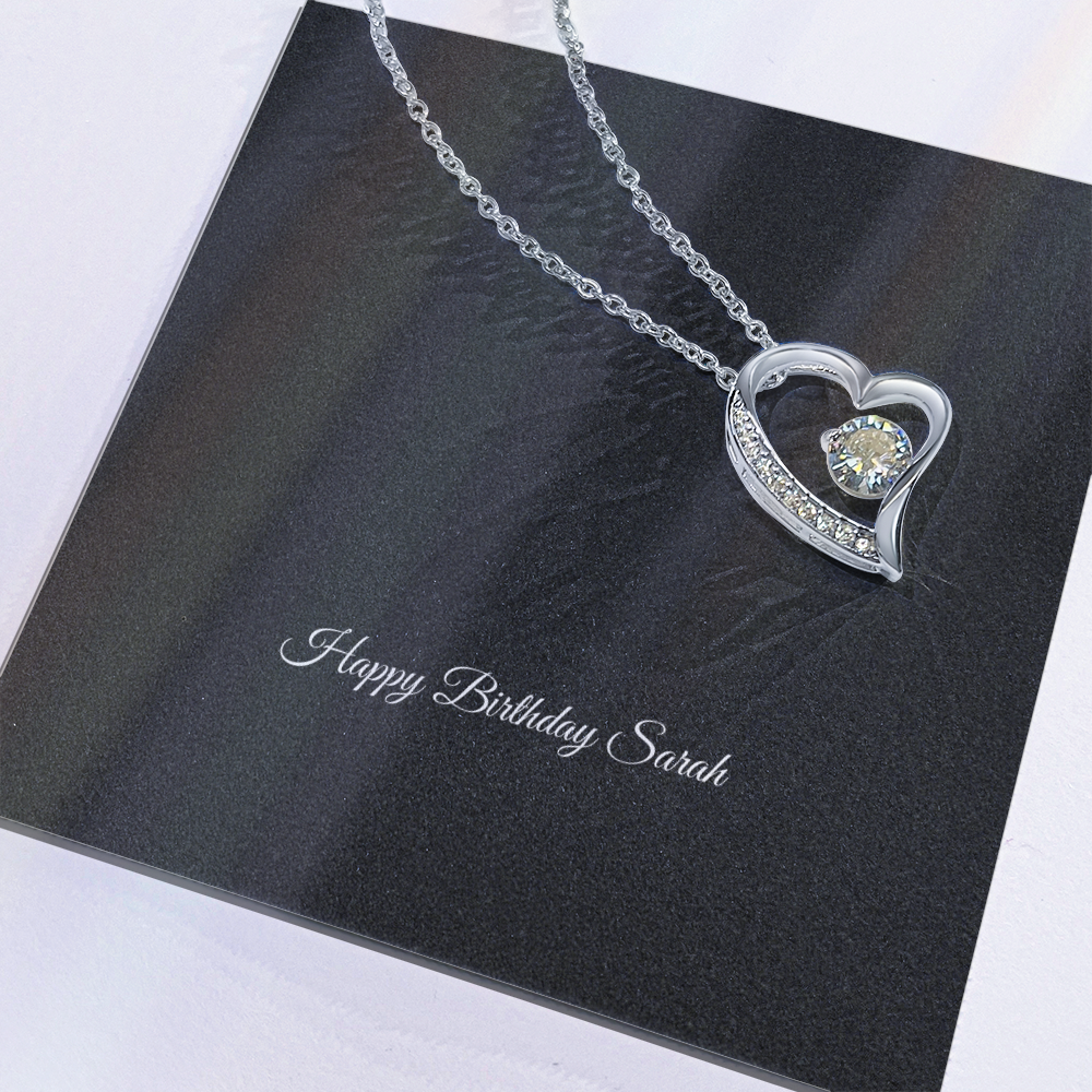 Custom Message Heart Necklace - Add Your Own Words