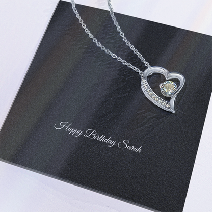 Custom Message Heart Necklace - Add Your Own Words