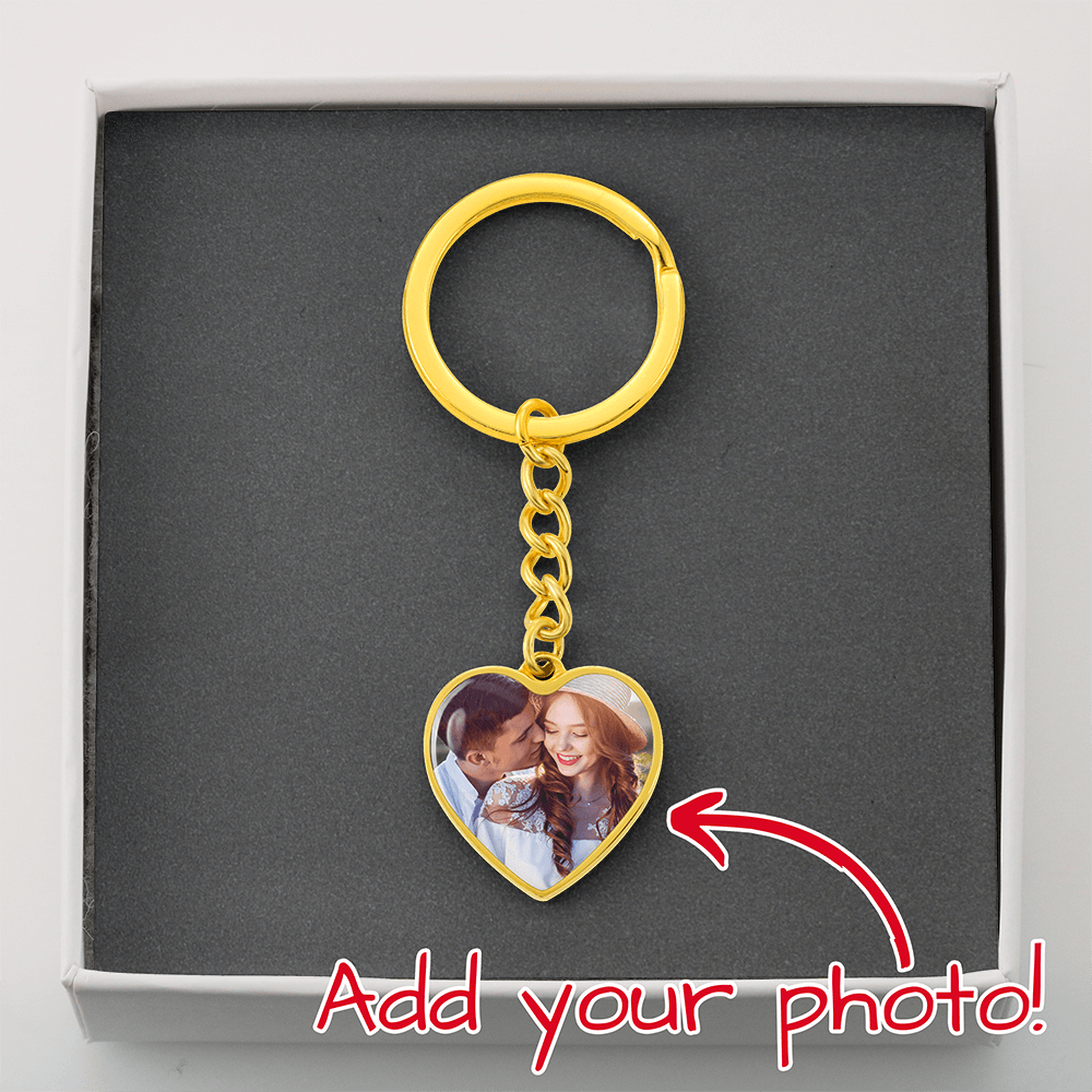Photo Heart Keychain - Add Your Own Photo